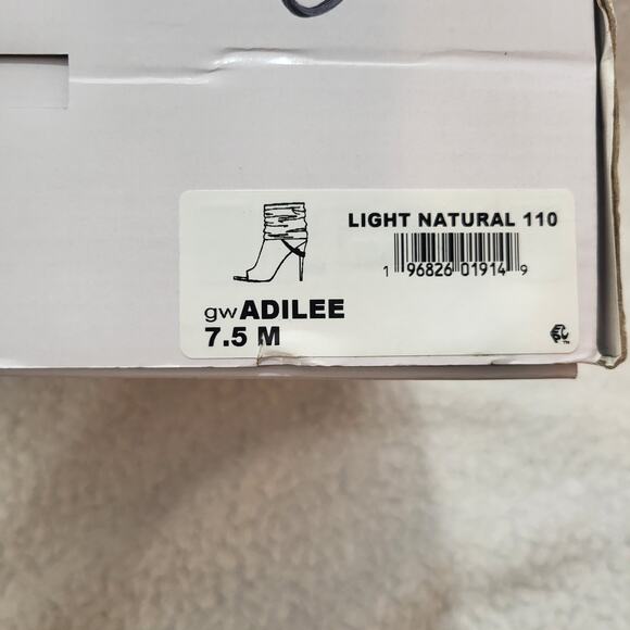 NIB Guess Women's ADILEE peep toe Ankle Boot Beige Suede SIZE 7.5 - Picture 5 of 6